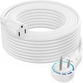 Maximm Extension Cord 50 Foot White Flat Plug, 360° Rotating Short Power Cord by MaximmCable