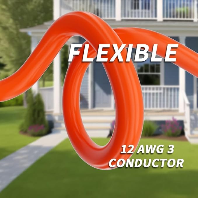PlugSaf 10 FT 12/3 Gauge Extension Cord Outdoor - Image 4