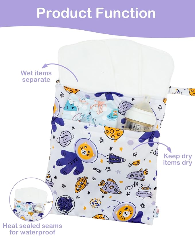 ALVABABY 2pcs Waterproof Wet Dry Bags, Reusable - Image 6