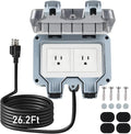 Outdoor Power Outlet Box with 26.3Ft Extension Cord, NEMA 5-15R, STW 14 AWG by ZUYIYI