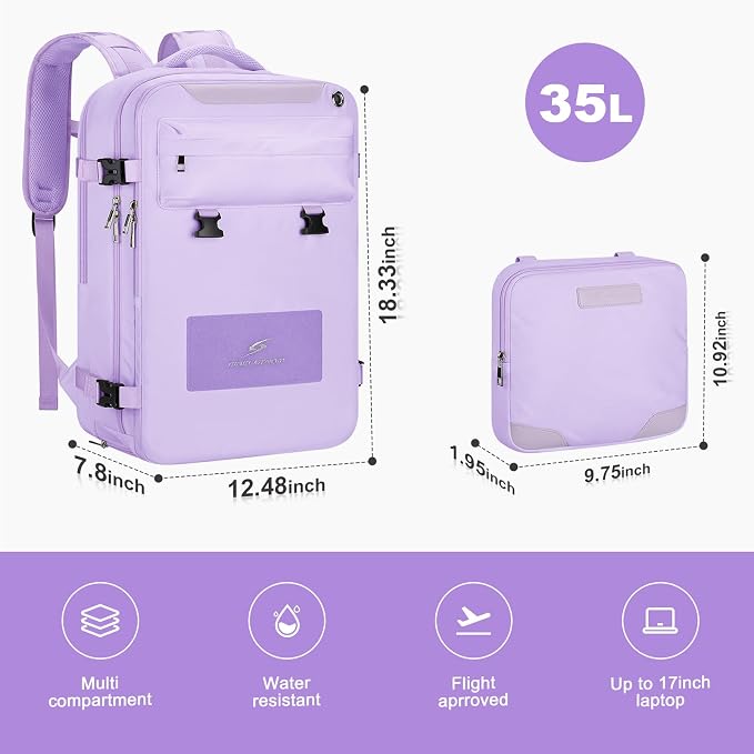 Maelstrom Travel Backpack for Women Men, 35L Laptop Backpack Fits 17-Inch Laptop - Image 3