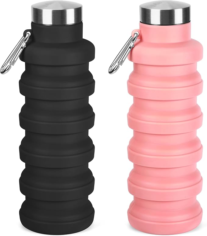 Collapsible Water Bottles 17oz, Portable Leak-Proof Travel Water Bottle by Sitanflex