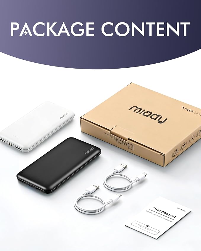 Miady 2-Pack Portable Charger, Slim 10000mAh Power Bank Travel Battery Pack 3 - Image 8