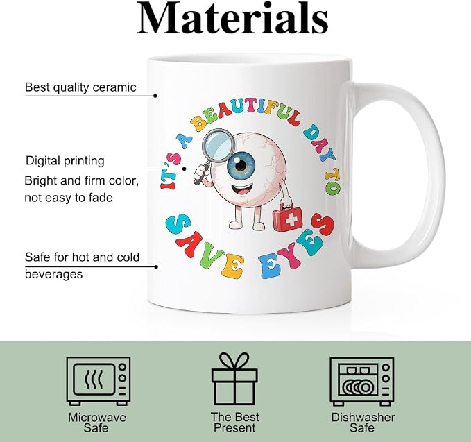 RZHV It's Beautiful Day To Save Eyes Funny Coffee Mug, Thank You Birthday Gifts - Image 3