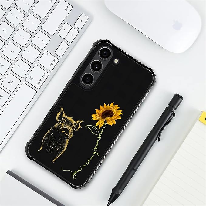 for Samsung Galaxy S23 Case, Pig Sunflower Yellow Sunshine Pattern Graphic - Image 7