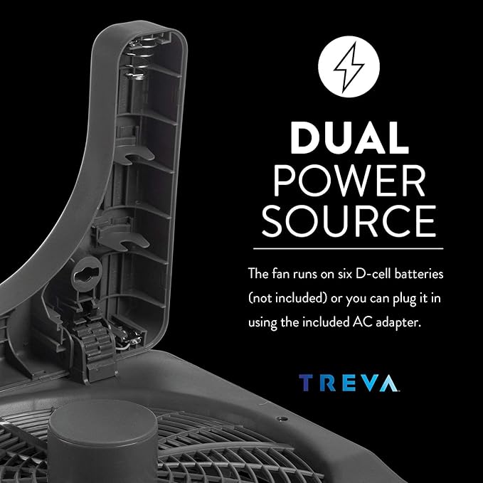 O2COOL Treva 10-Inch Portable Desktop Air Circulation Battery Fan, 2 Speed - Image 8