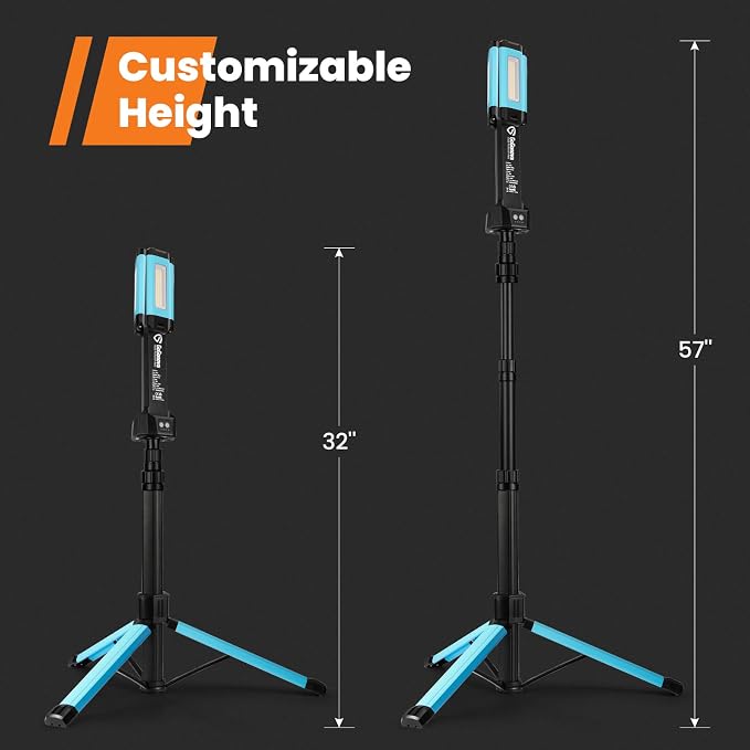 Rechargeable Work Light with Stand, GoGonova Cordless Work Light with Triple - Image 6