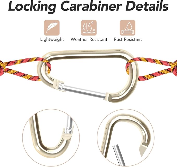 24pc Aluminum Carabiner Clip D Ring, Keychain Spring Hook, Small Carabiners Set - Image 4