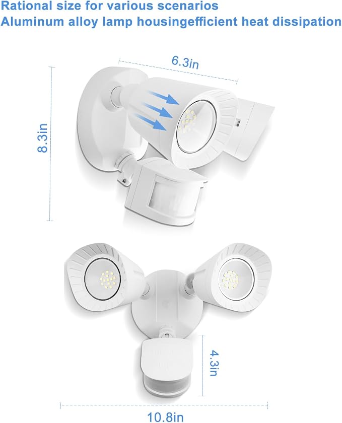 UFOND LED Security Lights Outdoor Motion Sensor Light，2400 Lumen All Aluminum - Image 3
