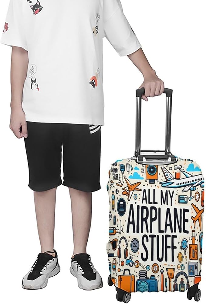 Airplane Travel Accessories Collection Stretch Luggage Cover, Washable Suitcase - Image 6