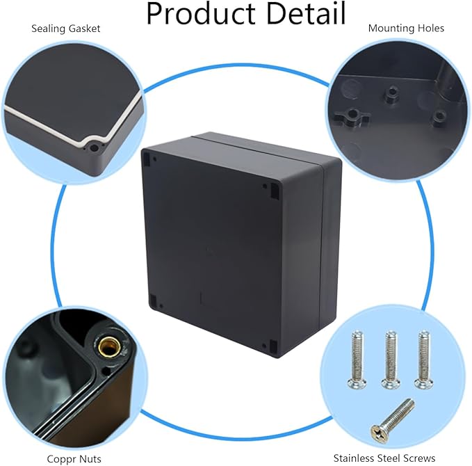 Project Box IP65 Waterproof Junction Box ABS Plastic Black Electrical Boxes DIY - Image 5