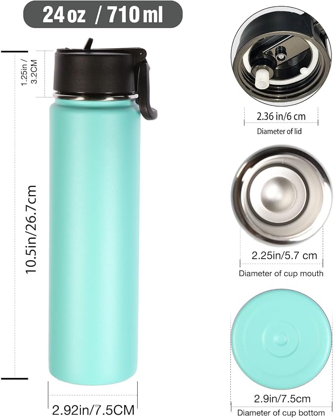 Volhoply 24oz Insulated Water Bottle - Image 2