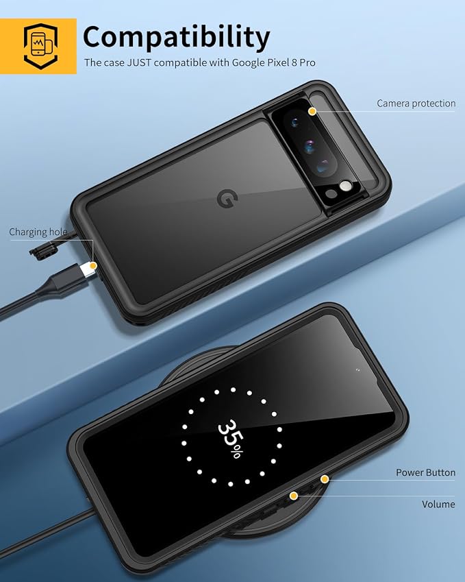 Lanhiem Pixel 8 Pro Case, IP68 Waterproof Dustproof Case - Image 6