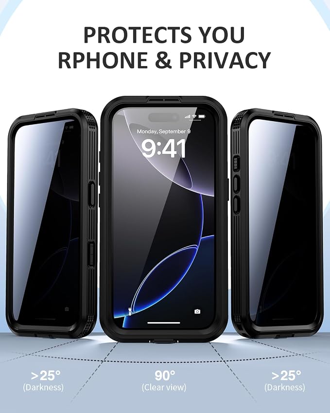 Lanhiem Magnetic for iPhone 16 Pro Case, Built-in Privacy Screen Protector - Image 2
