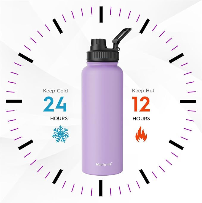 Navigate 40 oz Stainless Steel Insulated Water Bottle, Double Walled Leak Proof - Image 2