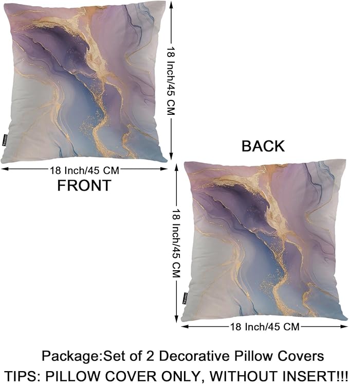 Swono Marble Throw Pillow Case, Luxury Pink Gold Marble Square Home Decorative - Image 6