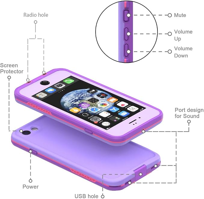 Diverbox for iPhone SE 2020 Waterproof Case iPhone 8 Waterproof Case, - Image 4