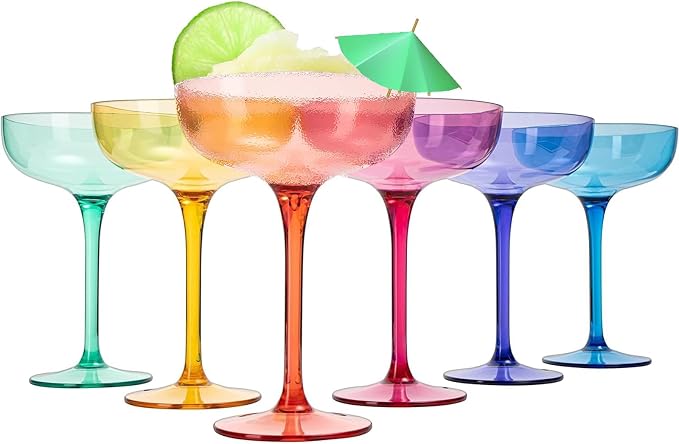 Plastic Acrylic Shatterproof Martini, Champagne & Cocktail Unbreakable Glasses by TheWineSavant
