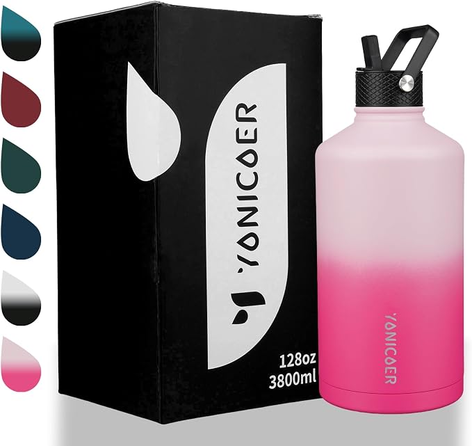 Insulated Water Bottle 128oz, Triple Wall Vacuum Stainless Steel, Leak Proof & - Image 7