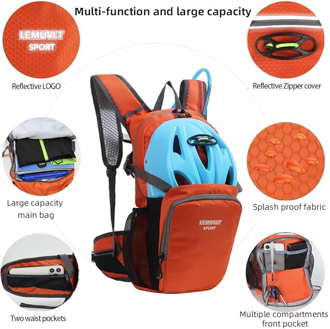 Hiking Daypack Waterproof Biking Backpack 15L Lightweight Durable Backpack - Image 5