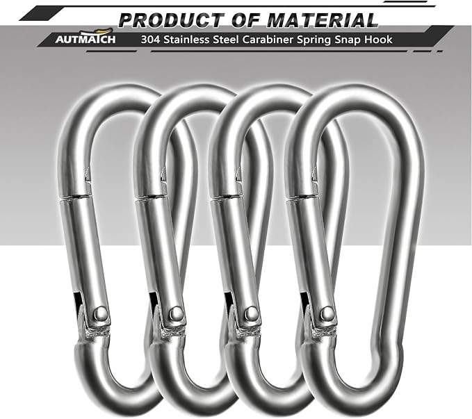 AUTMATCH Carabiner Clips, 4 Pack - Image 2