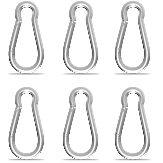 Carabiner, Heavy Duty Galvanized Steel Spring Snap Hook Carabiner Clips by High-PQ