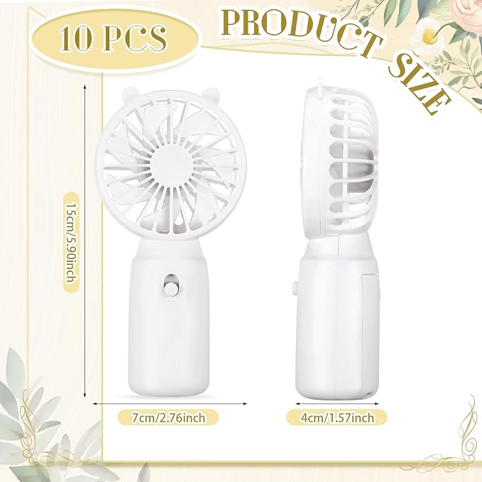 Glooglitter 10 Pcs Battery Portable Handheld Fan Bulk Wedding Fan Personal Hand - Image 2