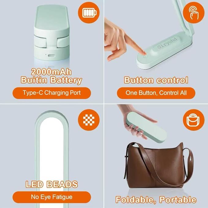 Giryuhd LED Desk Lamp for Office Home & Battery Operated Lamp Rechargeable Lamp - Image 6