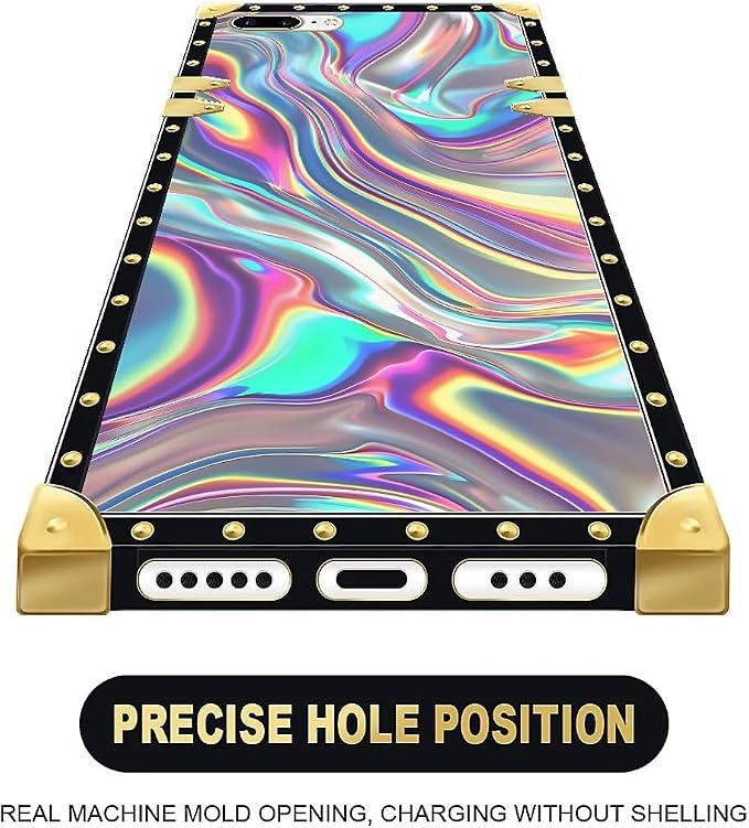 Compatible with iPhone 8 7 SE Case, Holographic Abstract Iridescent Textures - Image 5