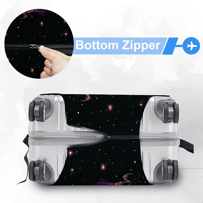 ANNA QUEEN Cosmic Purple Saturn Luggage Cover-Stretchable, Water Resistant & - Image 5