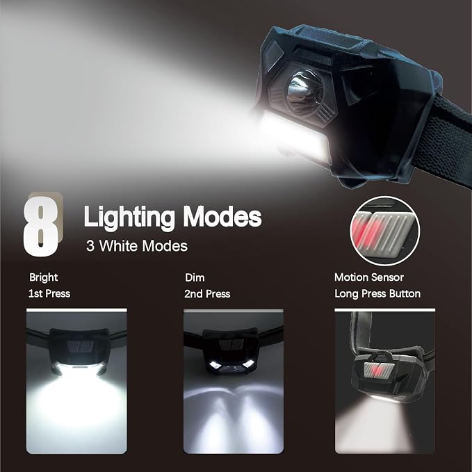 KunHe 2 Pack Red Light Headlamp Red White Light Suitable - Image 4