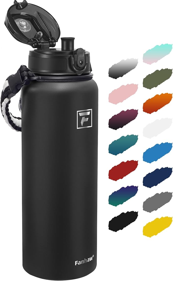 Fanhaw 40 oz Insulated Stainless Steel Water Bottle by FANHAW