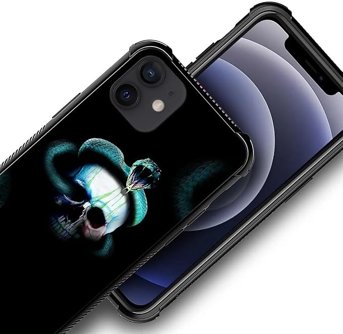 for iPhone 11 Case, Skeleton Winding Snake Pattern Graphic Design Girl Boy Soft - Image 6