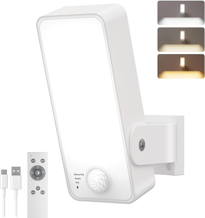 Motion Sensor Outdoor Light, 10000mAh Rechargeable Battery Operated Outdoor by WelcometoPopoIron