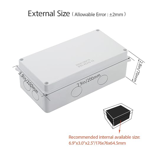 LeMotech Junction Box, Electrical Box IP65 Water Resistant Dustproof ABS - Image 2
