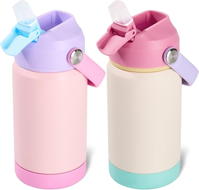 Kerilyn 12oz Kids Water Bottle 2 Pack, Stainless Steel Insulated Water Bottle by Kerilyn