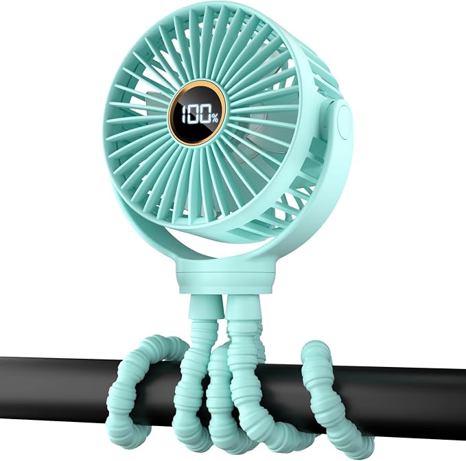 Portable Stroller Mini Fan, Small Rechargeable Personal Fan, Travel Essentials by Buywoo