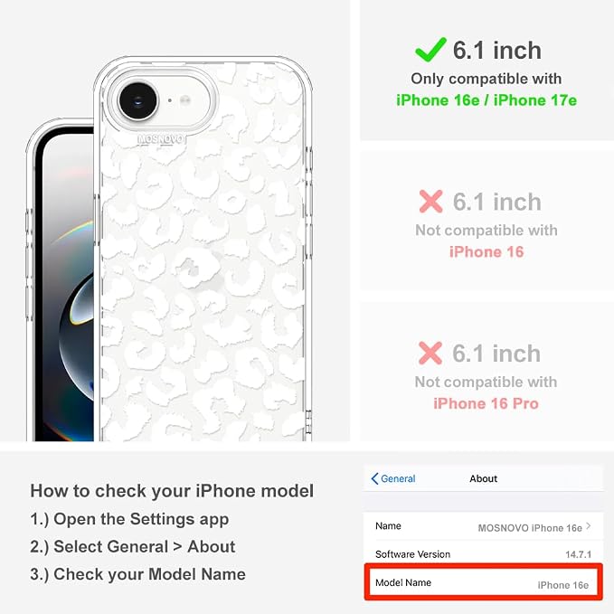 MOSNOVO for iPhone 17e Case/iPhone 16e Case, Shockproof Military-Grade - Image 2