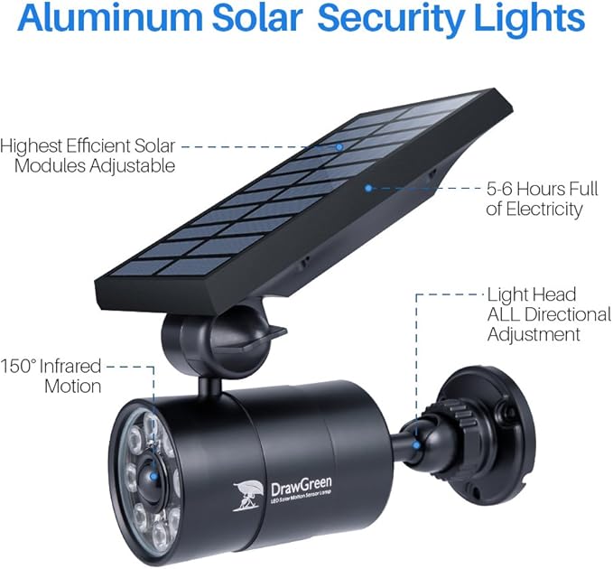 Solar Motion Sensor Light of 2, Solar Lights Outdoor Waterproof, 100-Week 100% - Image 4
