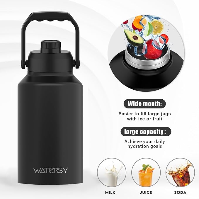 WATERSY 2/3 Gallon Water Bottle Insulated, BPA Free&Leak Proof, 87oz Stainless - Image 5