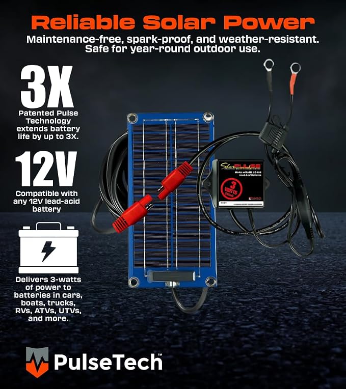 PulseTech SolarPulse Solar Battery Charger Maintainer, 3 Watt - Image 3