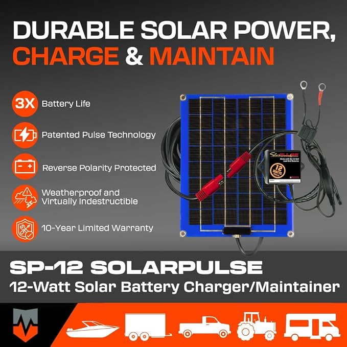 PulseTech SolarPulse SP-12 Solar Battery Charger Maintainer, 12 Watt - Image 4