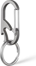 TISUR Titanium Carabiner Keychain Clip, Anti-Lost Key Ring Holder, Self-Locking by TISUR