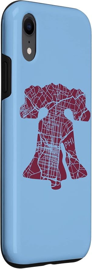 Philadelphia Street Map Liberty Bell Vintage Maroon Philly Case - Image 3