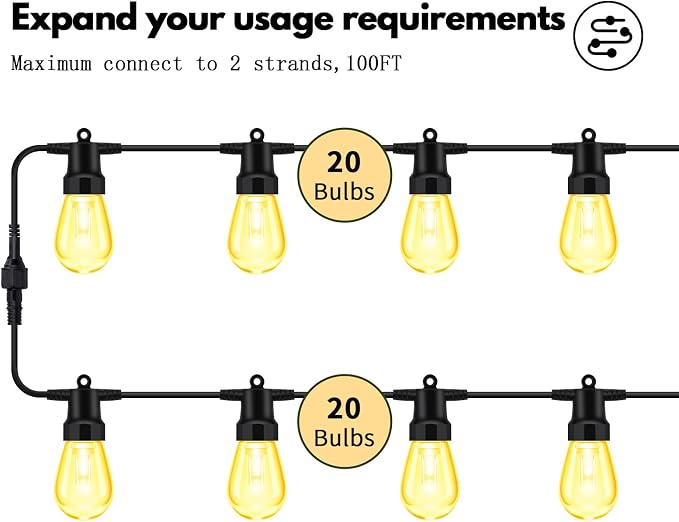 50ft Outdoor String Lights Color Changing - Image 7