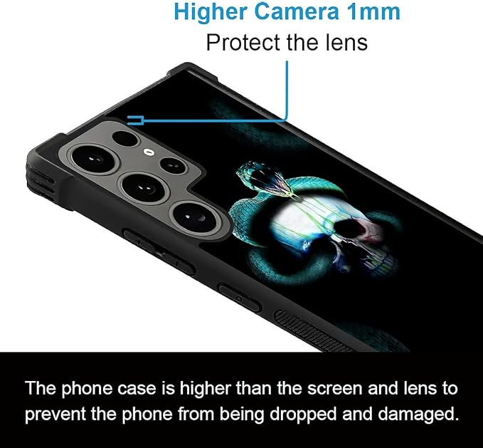 for Samsung Galaxy S24 Ultra Case, Skeleton Winding Snake Pattern Graphic - Image 3