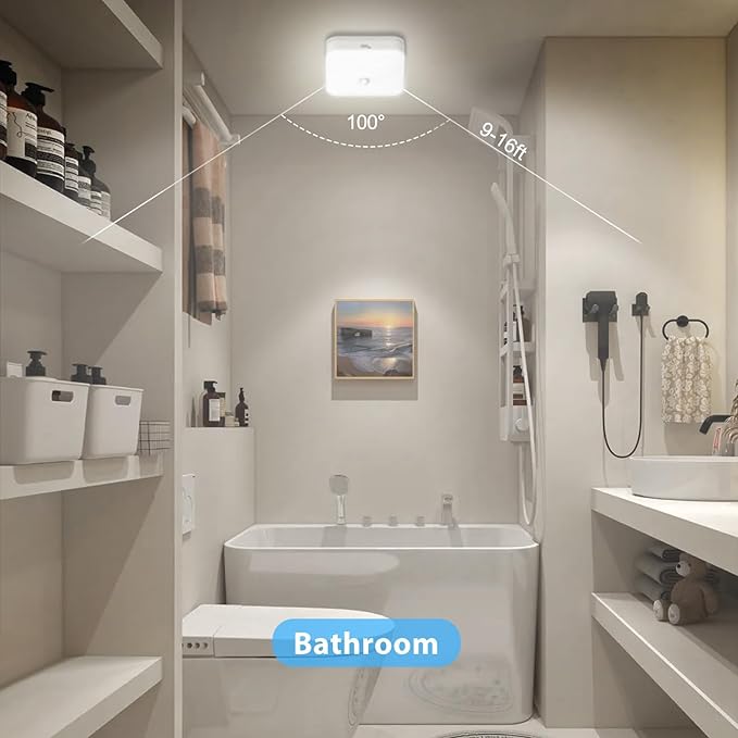 Rechargeable Motion Sensor Ceiling Light, Rechargeable Battery Operated Closet - Image 4