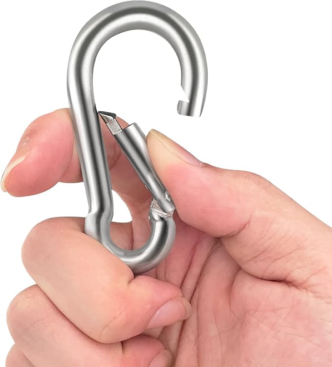 Locking Carabiner Clips, Stainless Steel Spring Snap Hook Locking Carabiner - Image 7