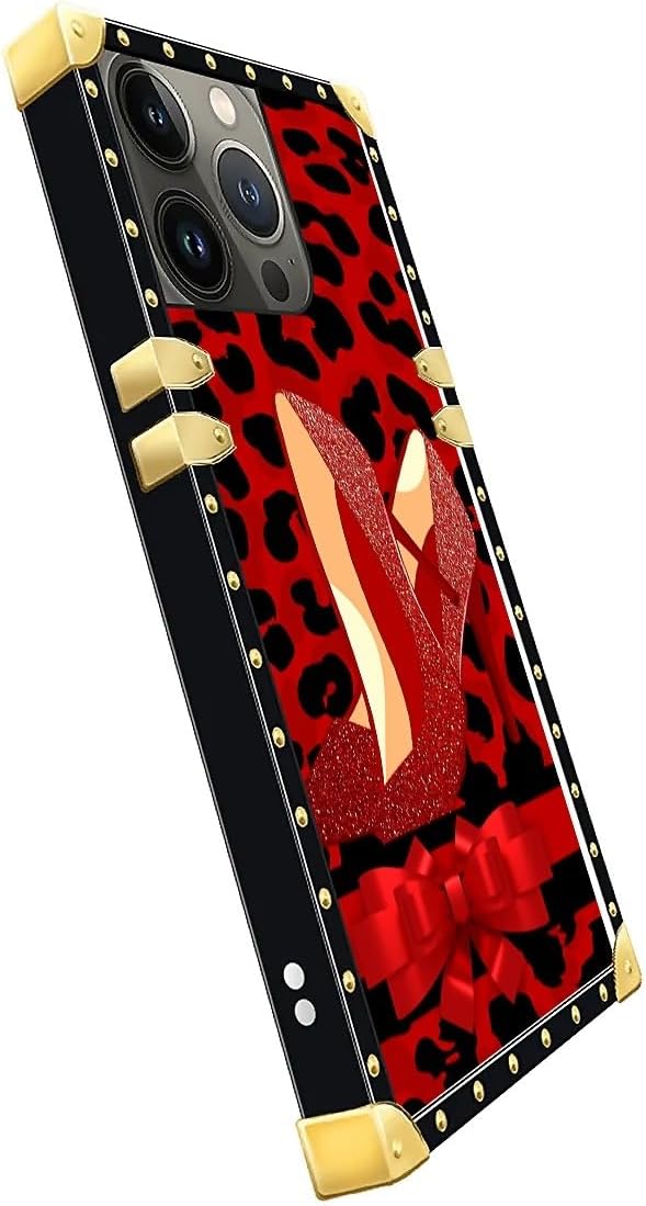 Compatible with iPhone 14 Pro Case, Elegant High Heels Luxury Golden Decoration - Image 4
