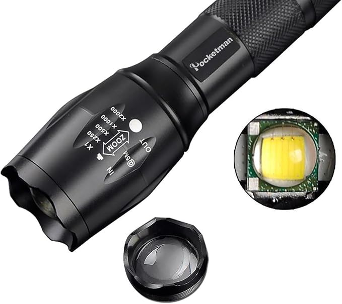 Pocketman LED Tactical Flashlight Super Bright LED Flashlights Portable Outdoor - Image 4